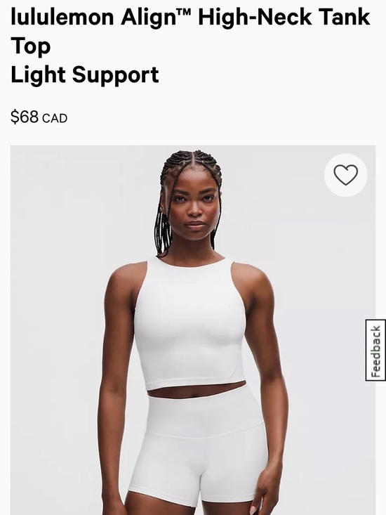 lululemon athletica Tops - lululemon athletica White Align™ High-Neck Cropped Tank